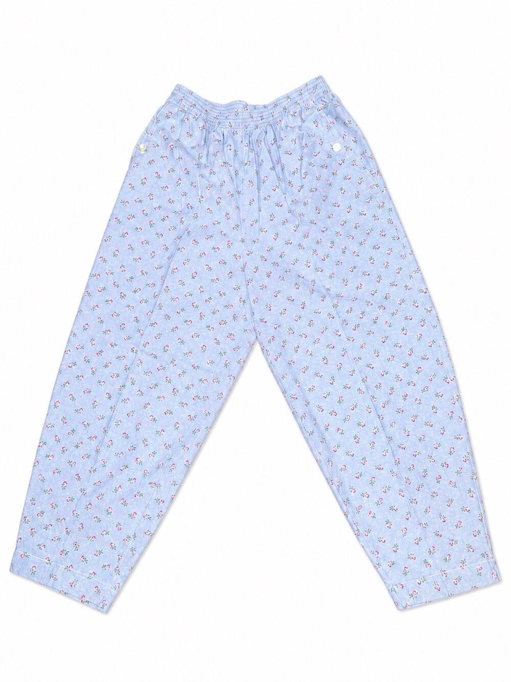 Vintage Koret City Blues Floral Pants Women’s Petite Small Blue Cottagecore